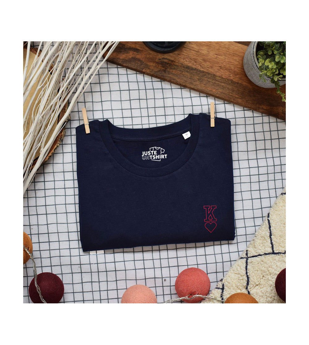 T-shirt Brodé - Roi de Coeur