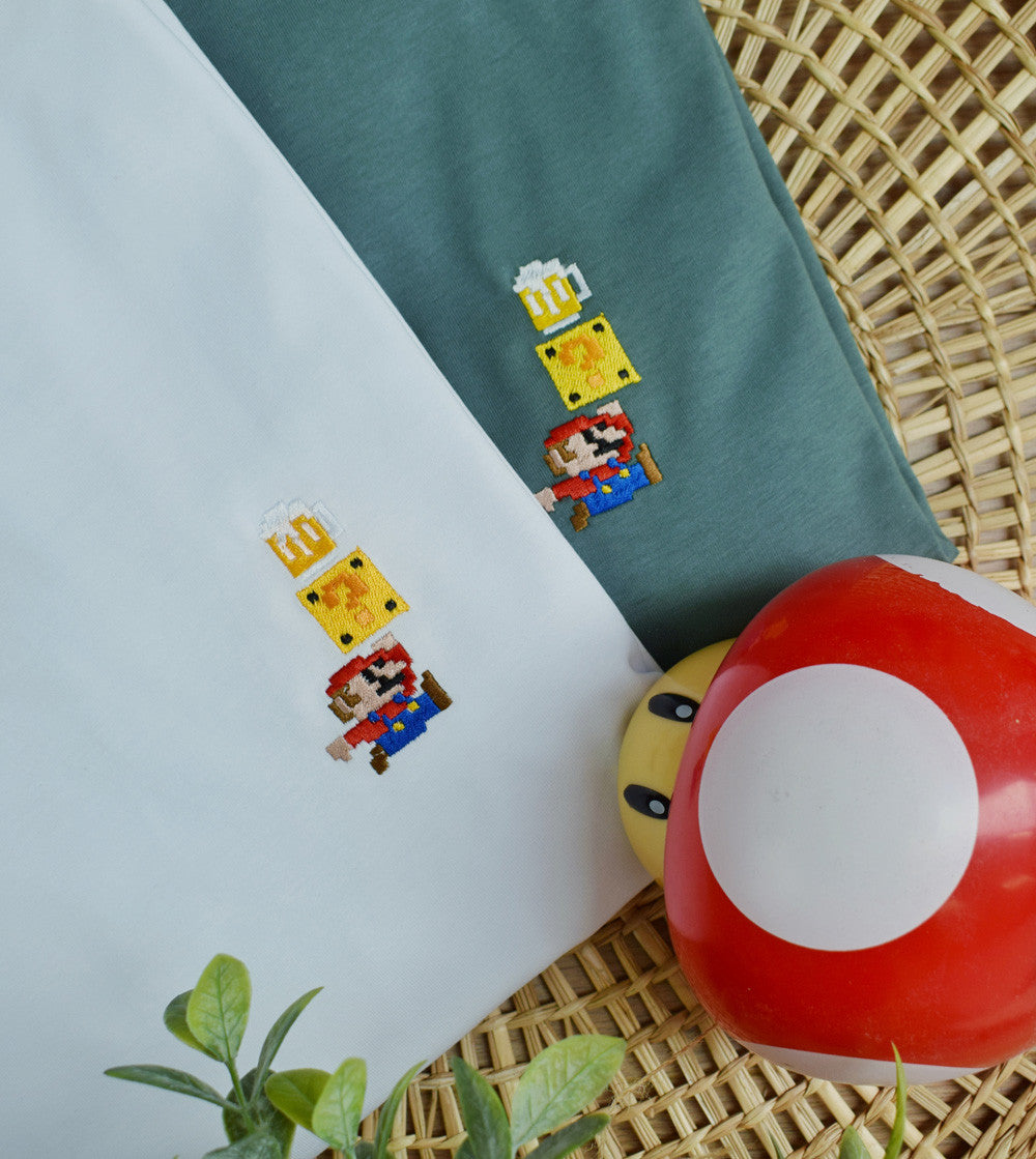T-shirt Brodé - Super Mario Bière