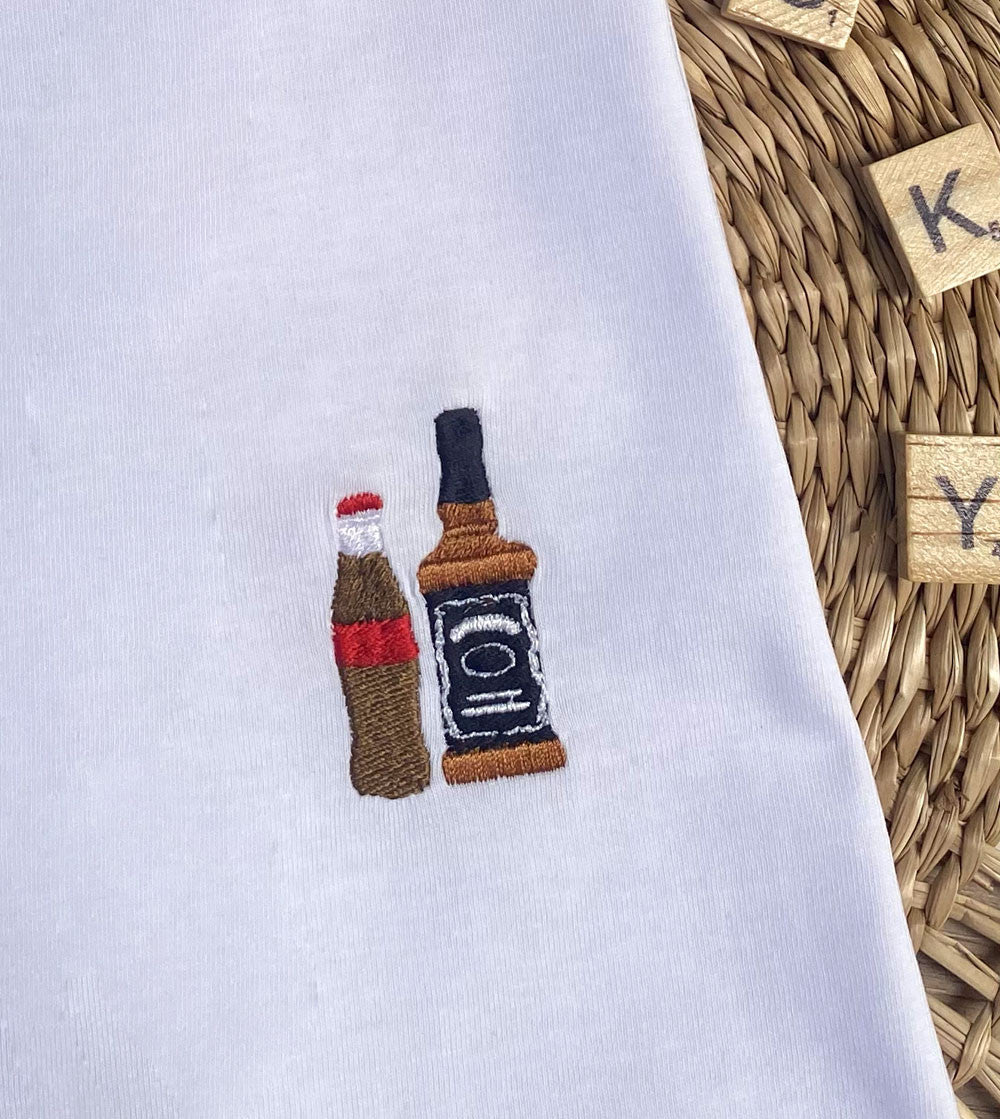 T-shirt Brodé - Whisky Coca