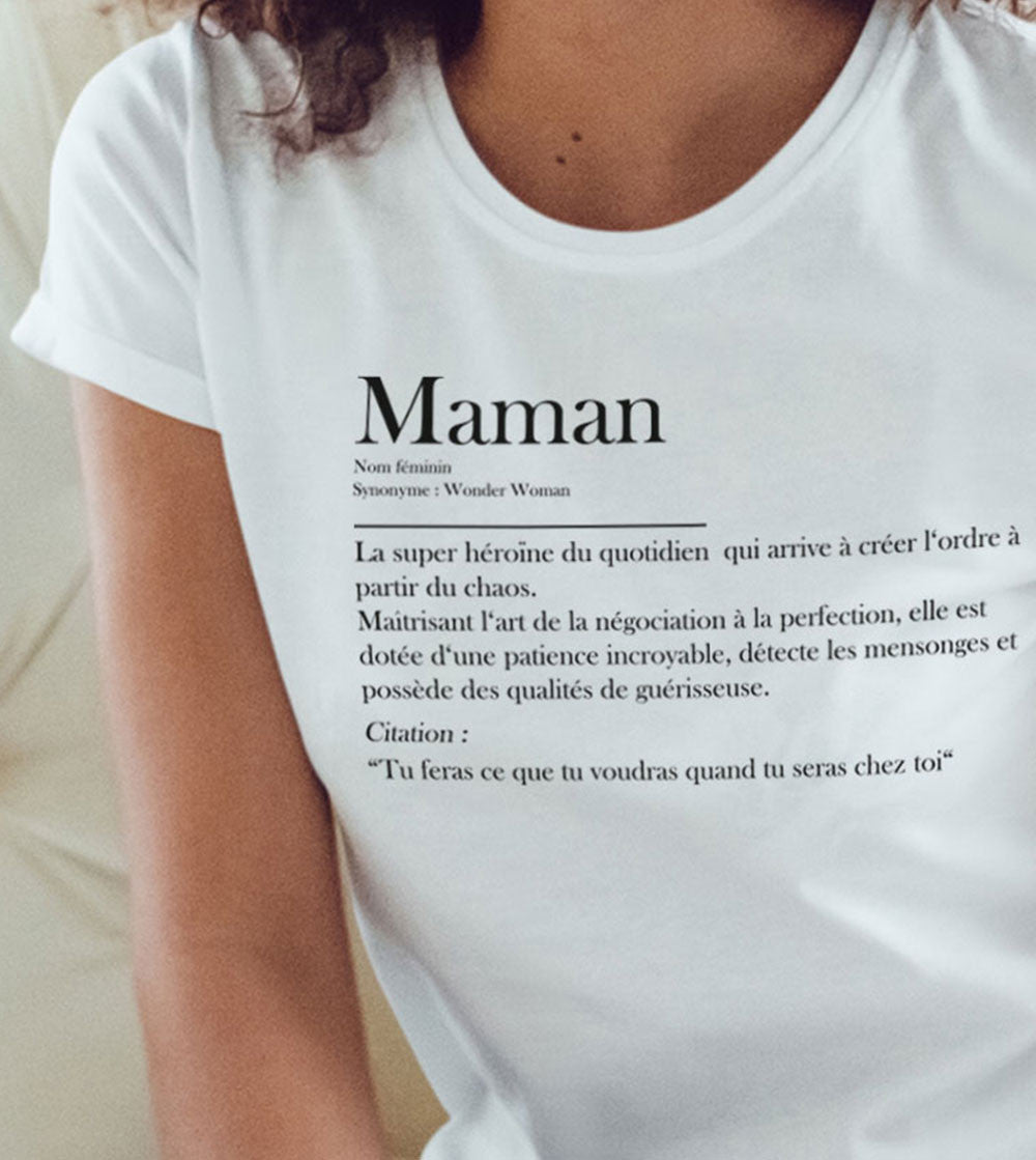 T-shirt Imprimé Définition Maman XS Blanc Une Femme