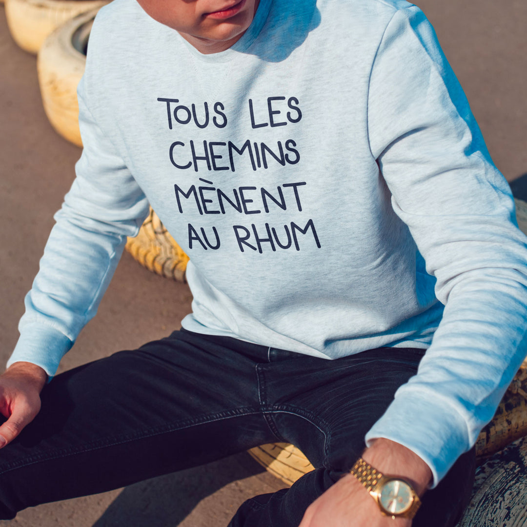 Sweat Homme imprimé - Tous les chemins mènent au rhum