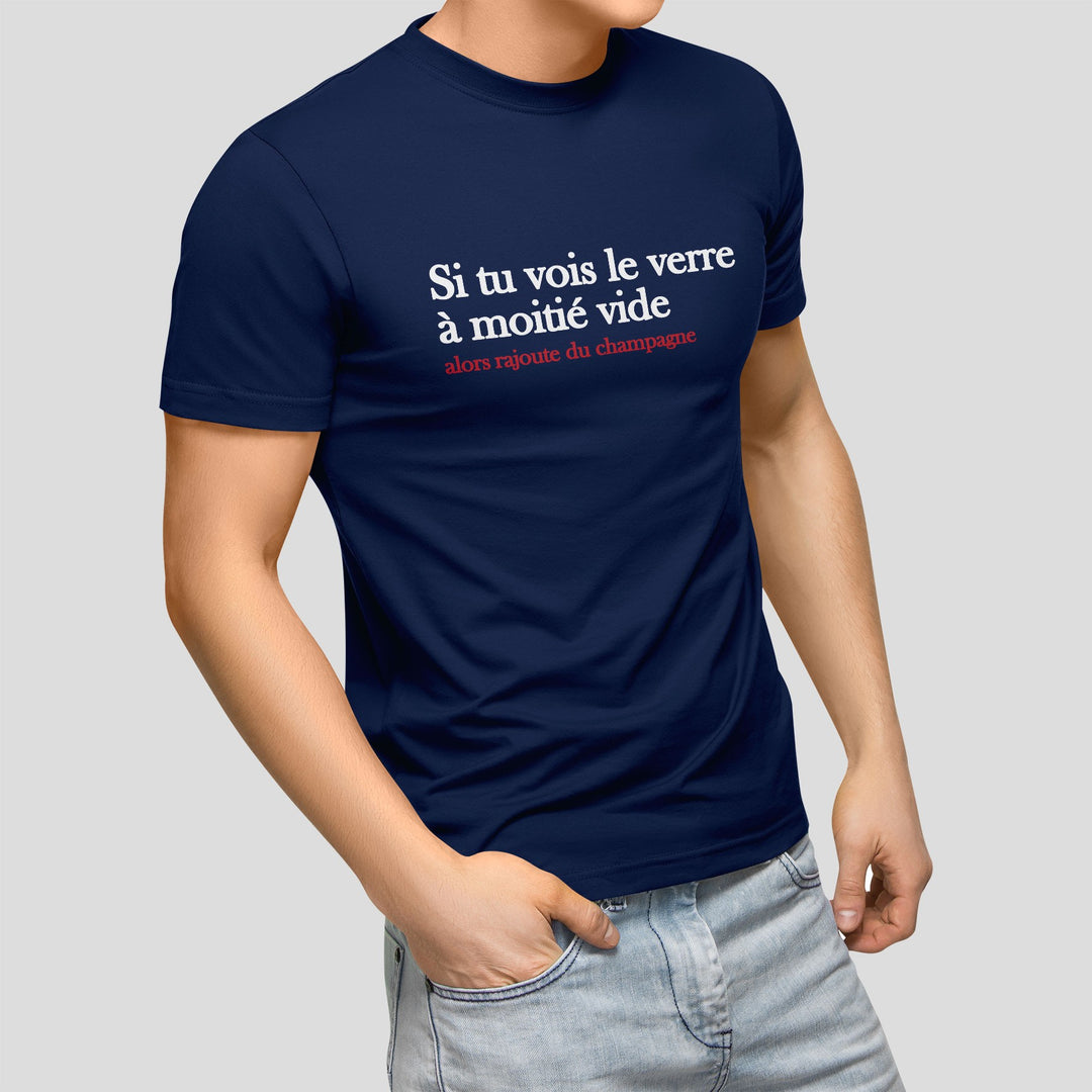T-shirt Homme - Le verre à moitié vide