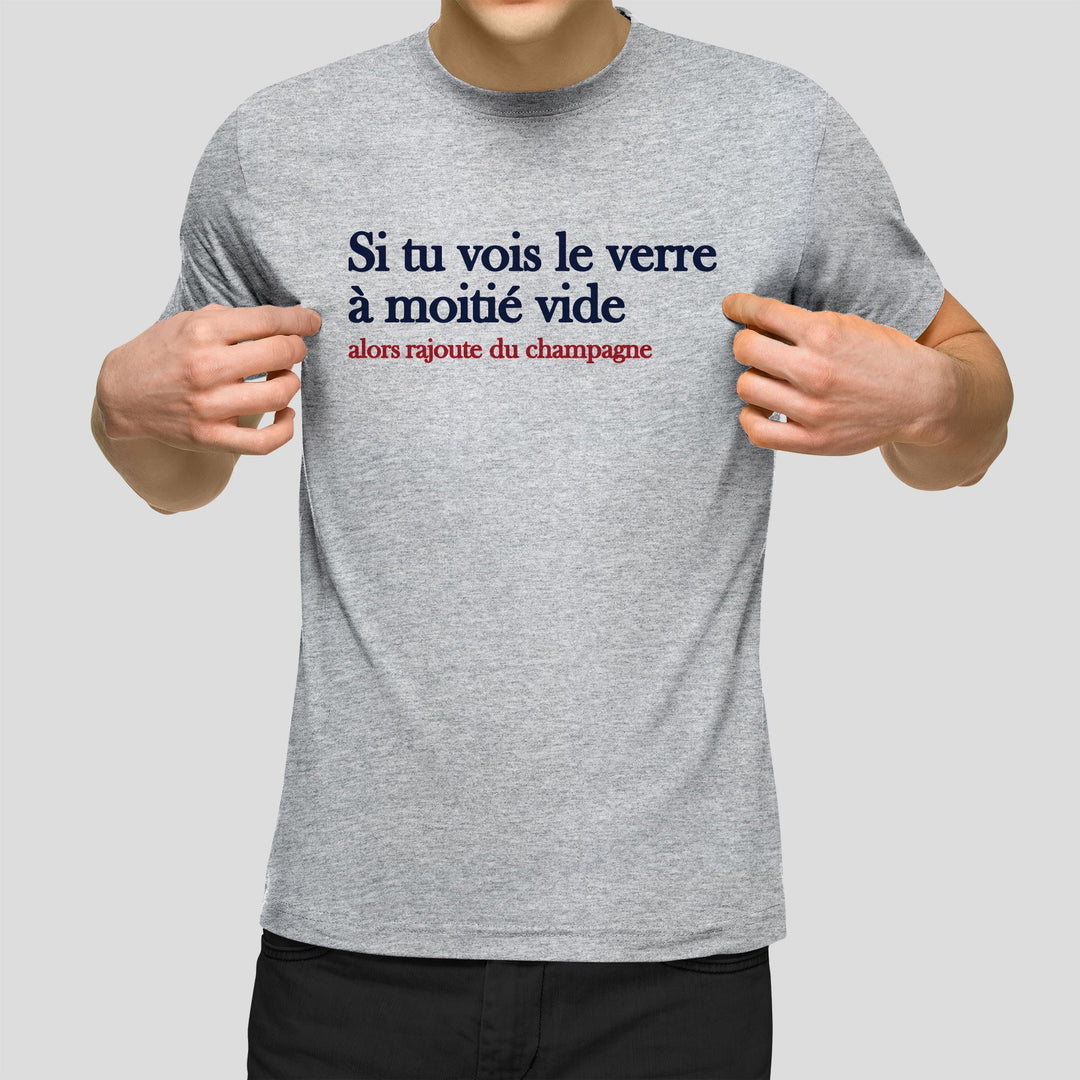 T-shirt Homme - Le verre à moitié vide