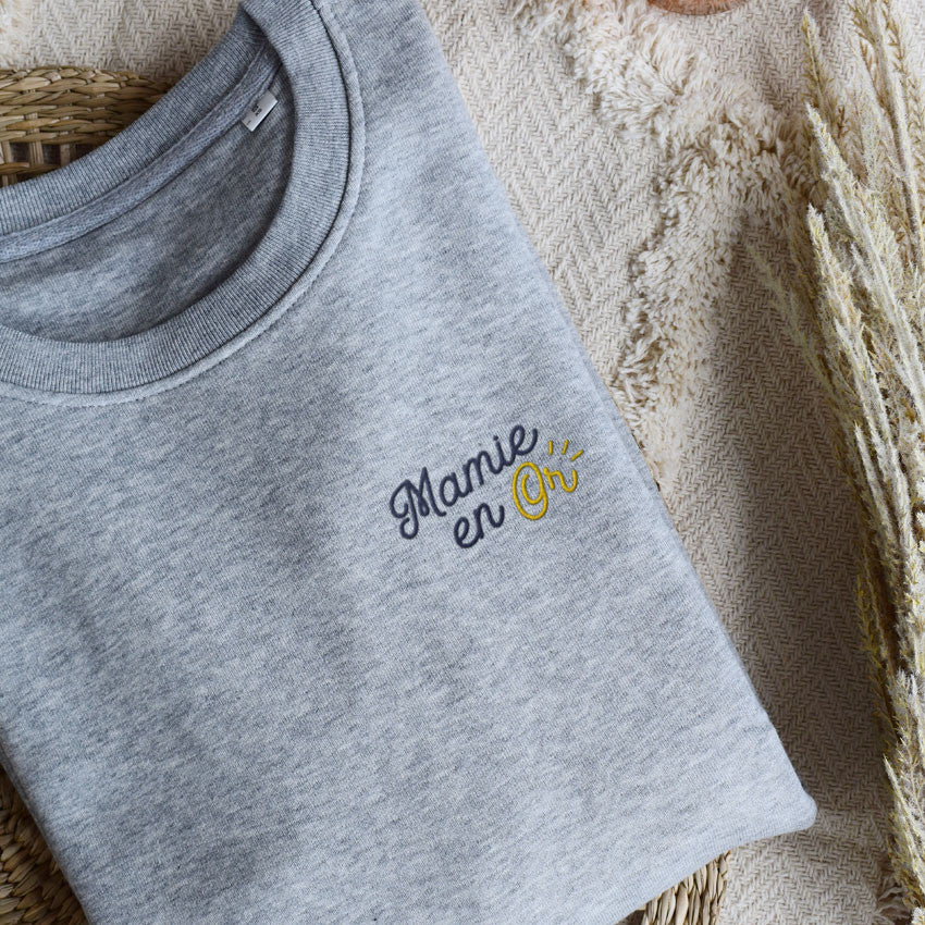 Sweat brodé - Mamie en Or
