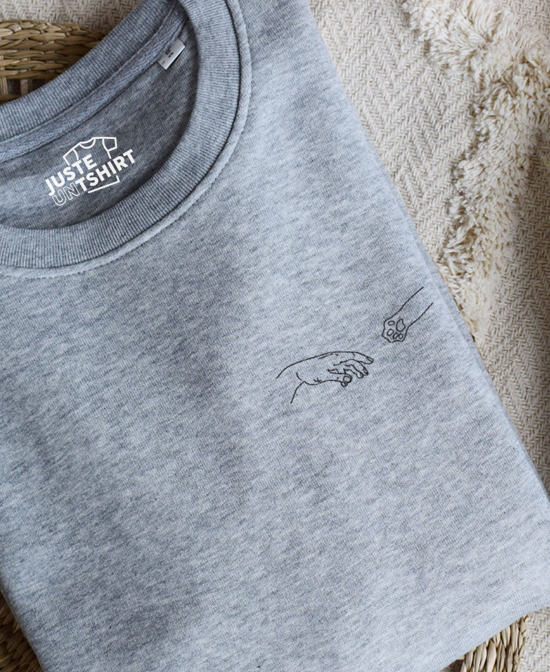 Sweat brodé - Patte de chat
