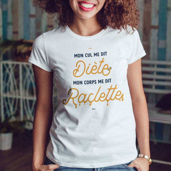 T-shirt Femme 'In Raclette We Trust' - Citation Drôle - 100% Coton - Coupe Classique - Idée Cadeau Hiver