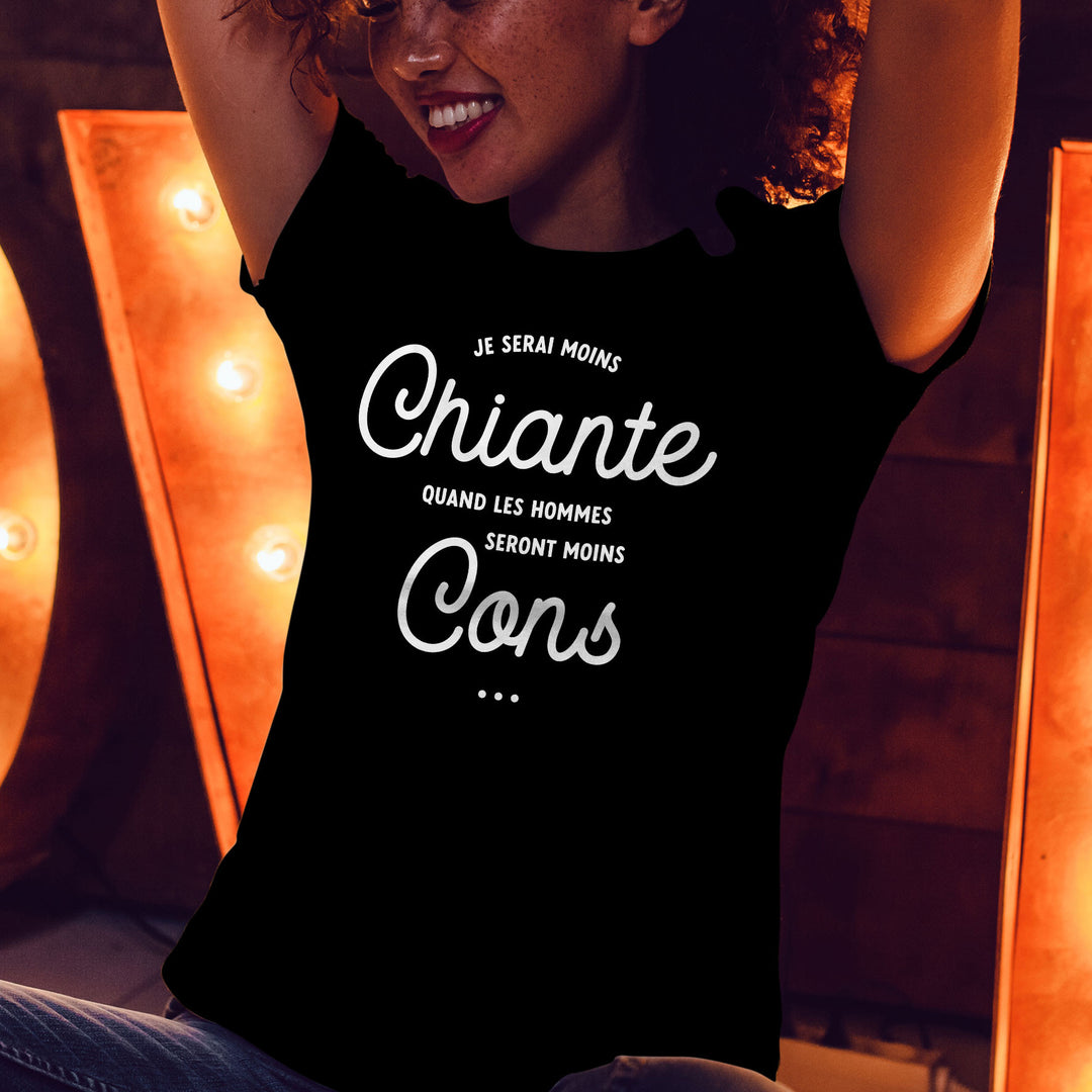 T-shirt imprimé Femme - Je serai moins chiante