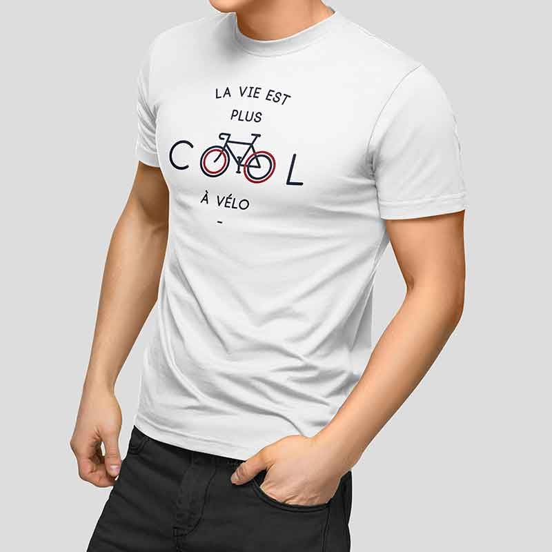 T-shirt Homme - La vie est plus cool à vélo