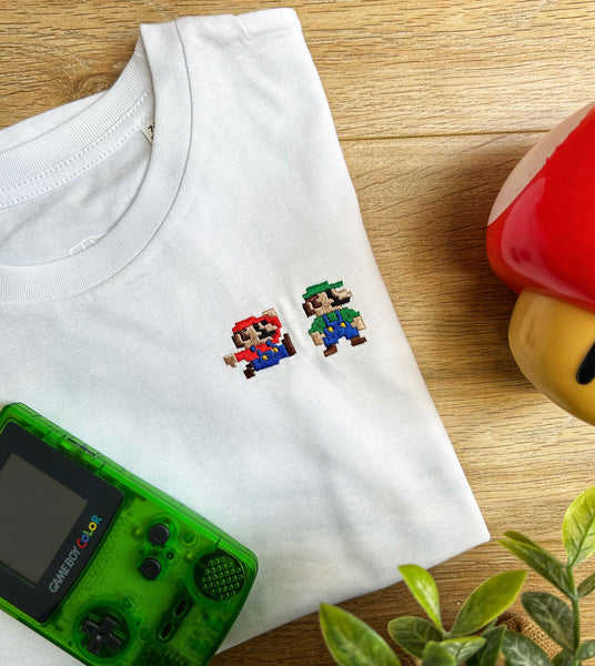 T-shirt enfant brodé Mario – Juste un T-shirt