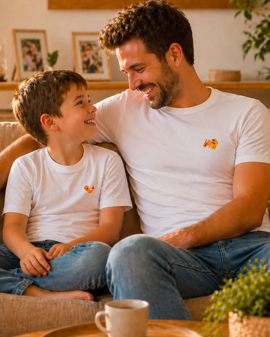Coffret T-shirt brodé  - Papa Salamèche