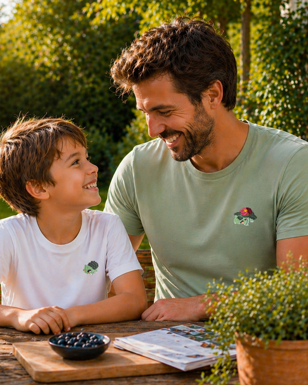 Coffret T-shirt brodé  - Papa Bulbizarre