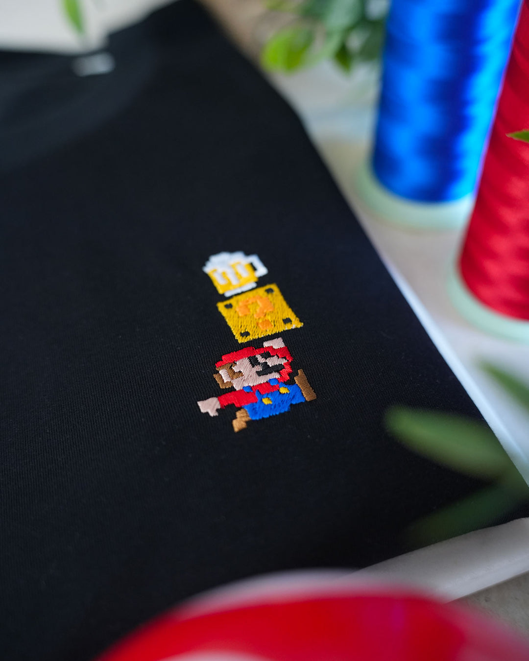 T-shirt Brodé - Super Mario Bière