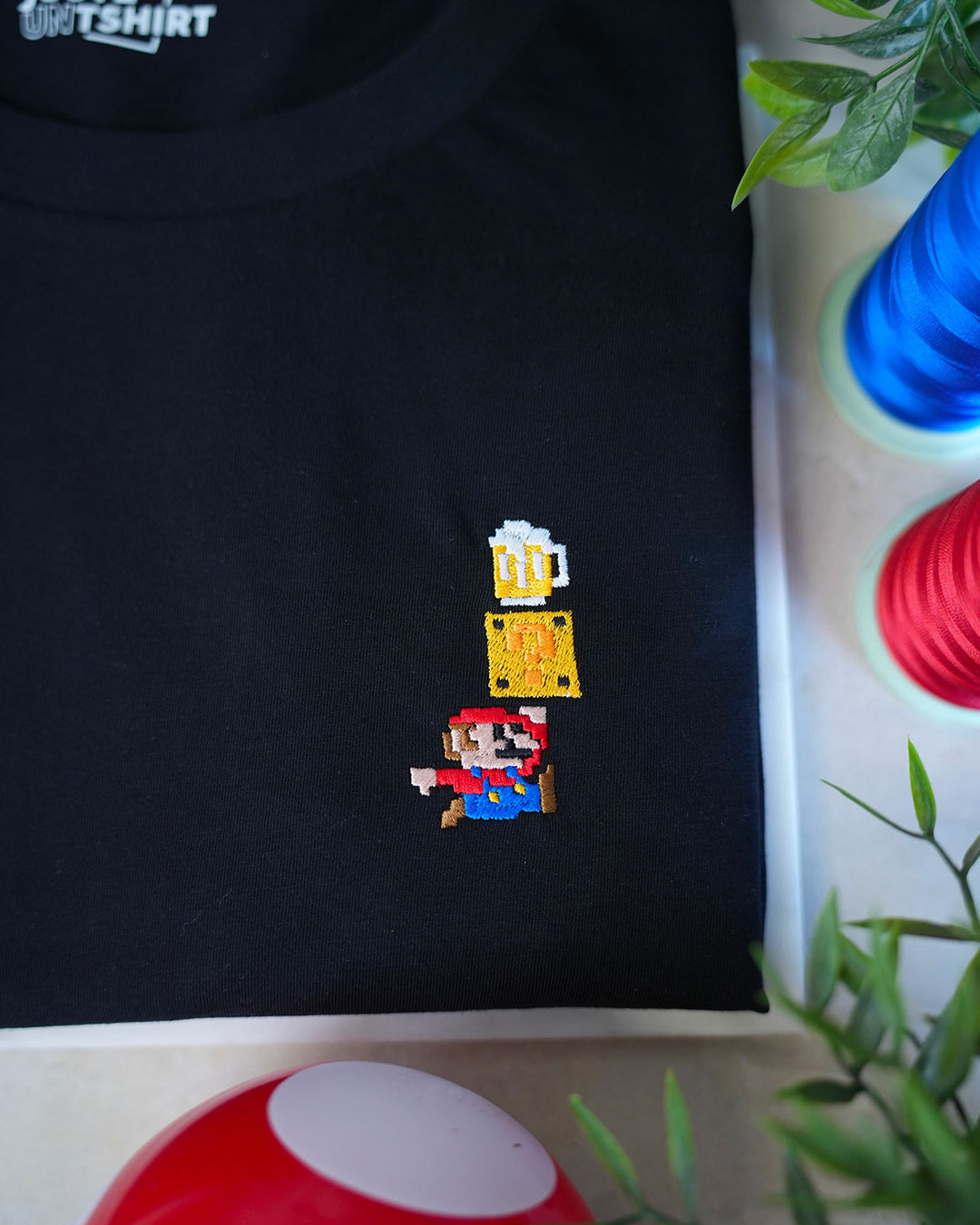 T-shirt Brodé - Super Mario Bière