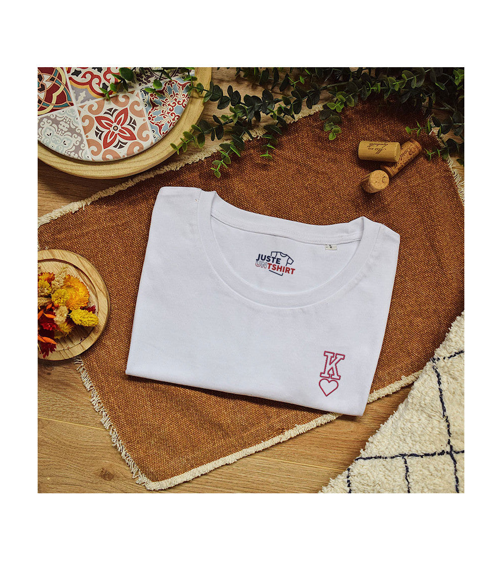 T-shirt Brodé - Roi de Coeur