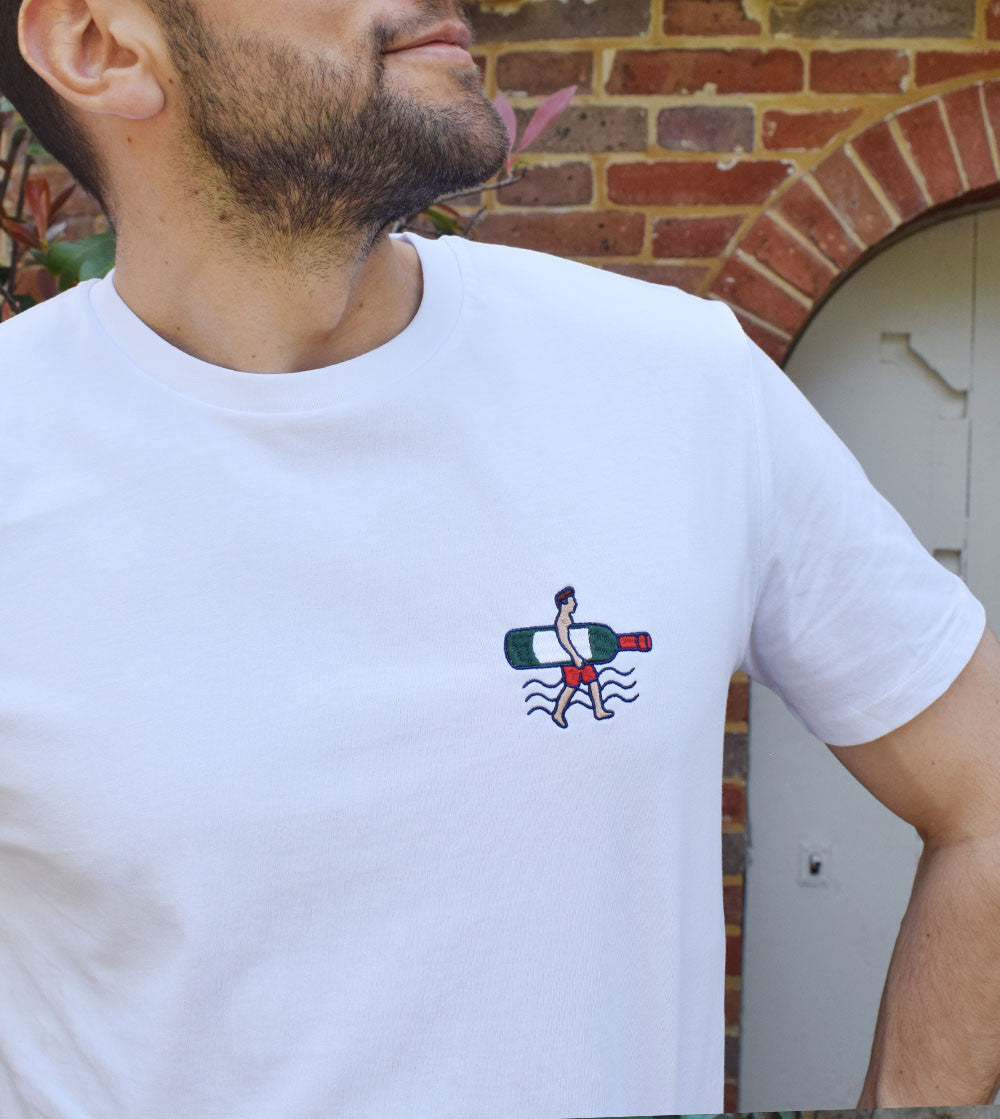 Tshirt brodé, col v blanc Pieces | La Redoute Tshirt brodé, col v blanc Pieces | La Redoute